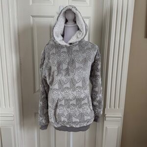 Vera Bradley pullover hoodie.  Light and dark gray prints with owls.